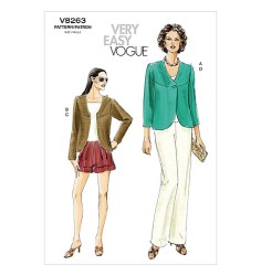 8263 EZ VOGUE YOKE JACKET, CONTOUR SHORTS, PANTS PATTERN 6-12 UNCUT